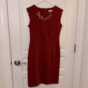 Calvin Klein Red Sleeveless Dress